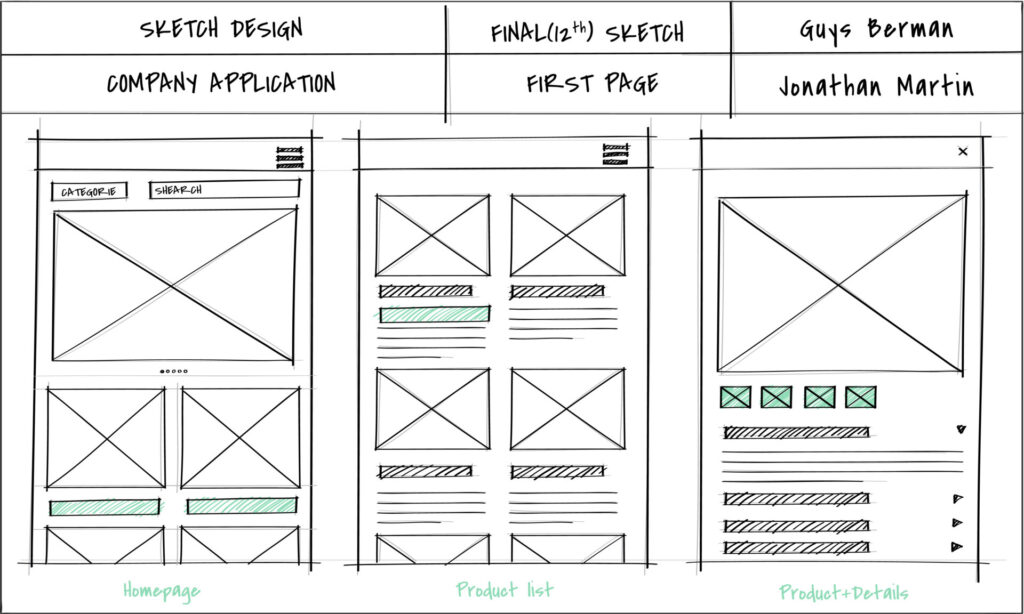 low fidelity wireframe